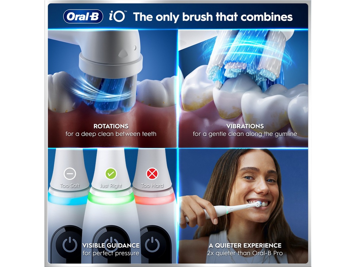 Oral-B iO6 elektrisk tannbørste (hvit) Tannbørstehoder