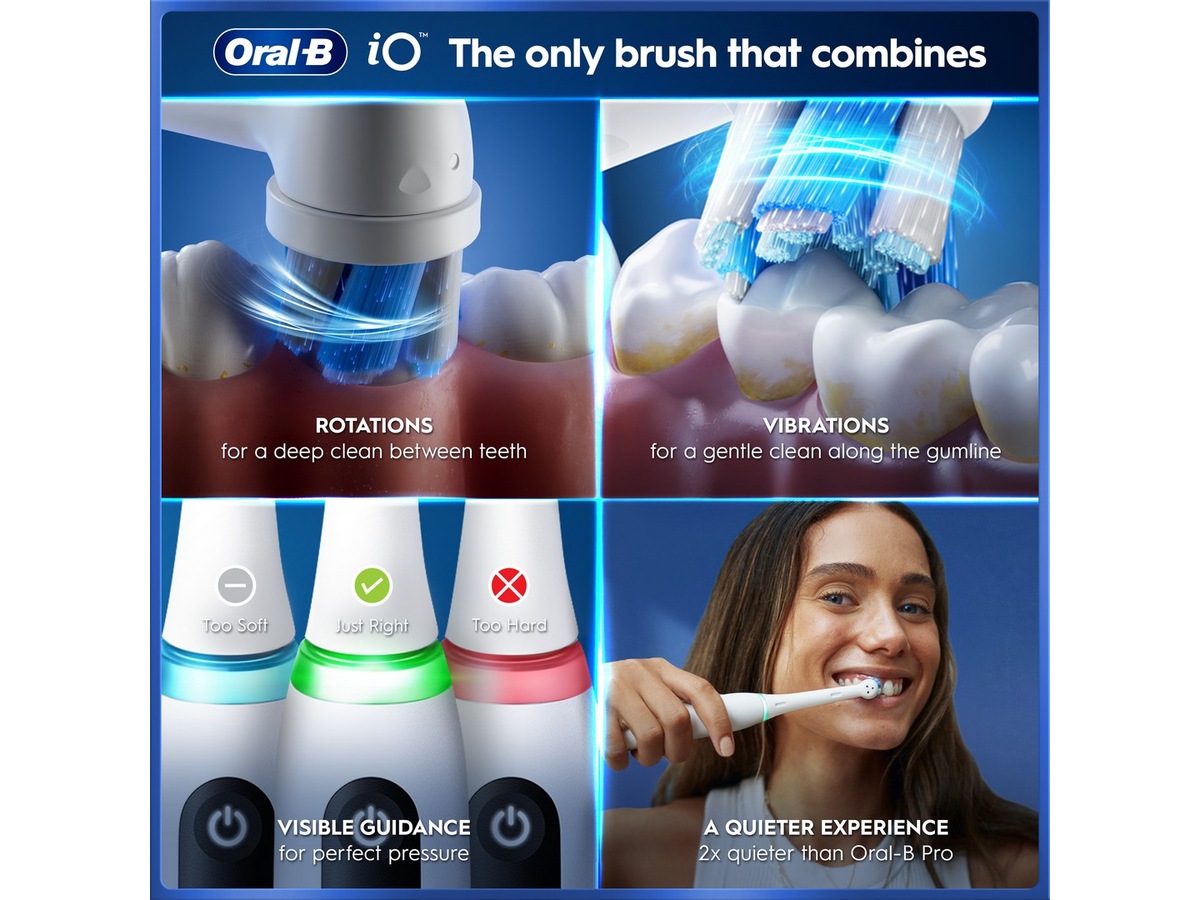 Oral-B iO5 elektrisk tannbørste (hvit) Tannbørstehoder