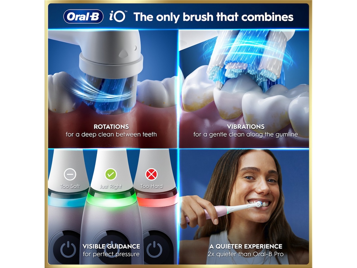 Oral-B iO9 elektrisk tannbørste (rosa) Tannbørstehoder