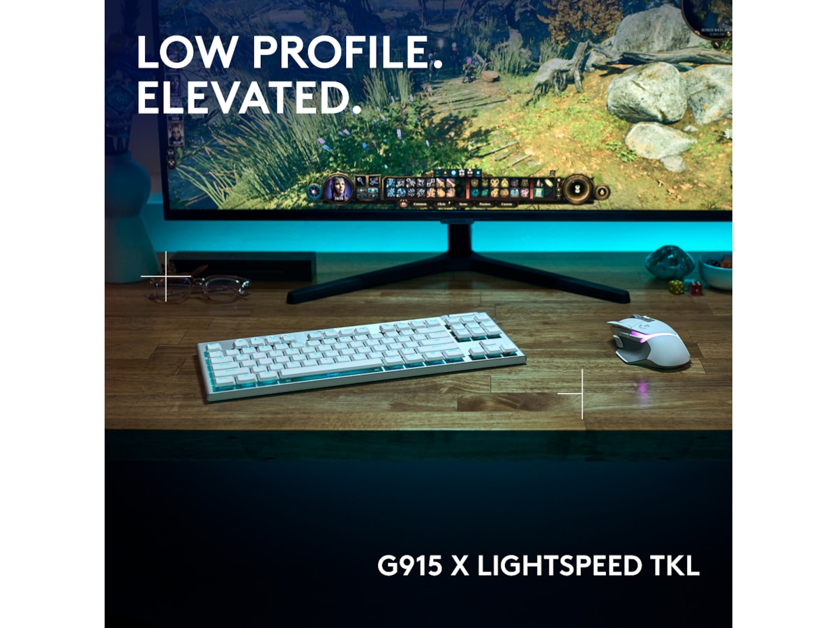 Logitech G915 X Lightspeed TKL Trådløst Gamingtastatur (hvit) -B-Grade Demo tastatur