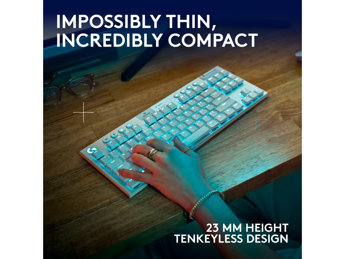 Logitech G915 X Lightspeed TKL Trådløst Gamingtastatur (hvit) -B-Grade Demo tastatur