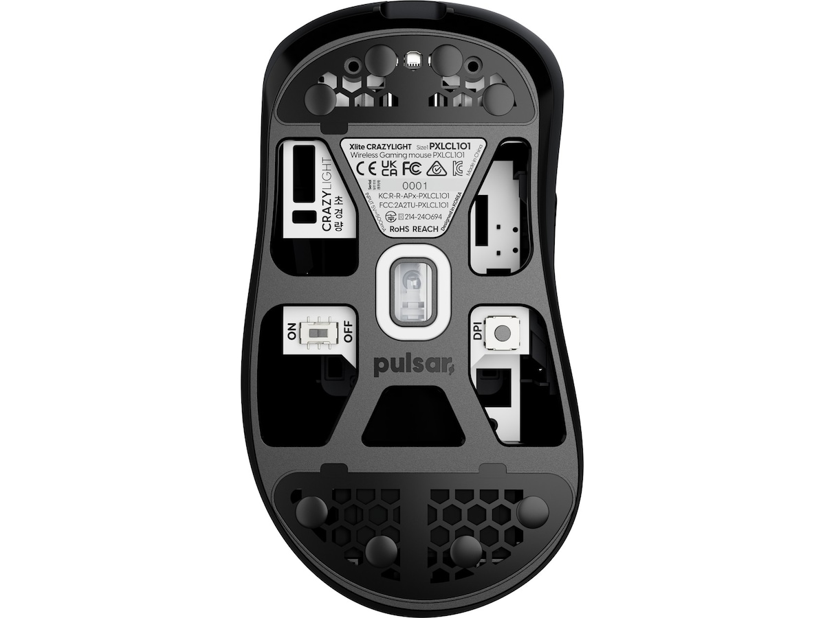 Pulsar Xlite CRAZYLIGHT Medium trådløs gamingmus (jet sort) -B-Grade Demo mus