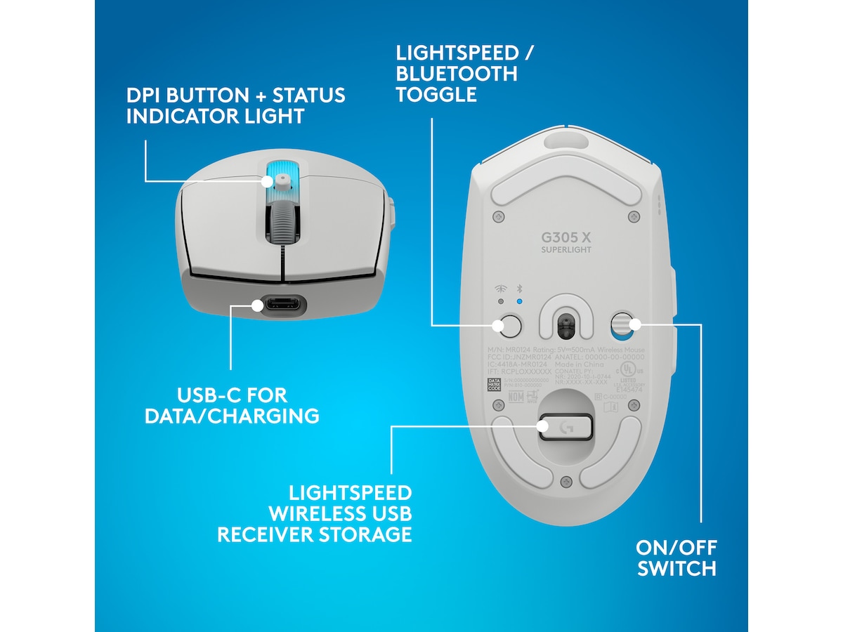 Logitech G305 X SUPERLIGHT trådløs gamingmus Gamingmus
