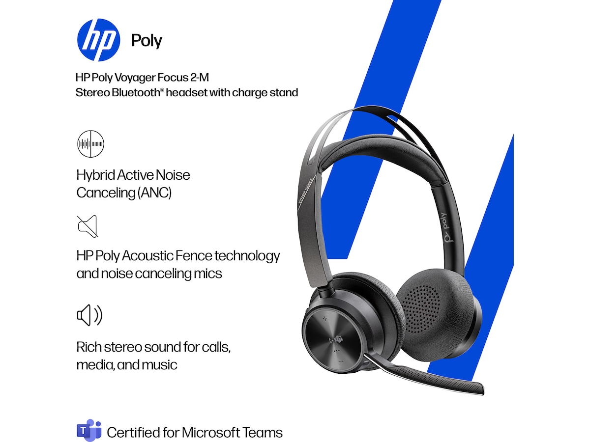 Poly Voyager Focus 2 MS USB-C Headset med ladestativ -B-Grade Demo headset