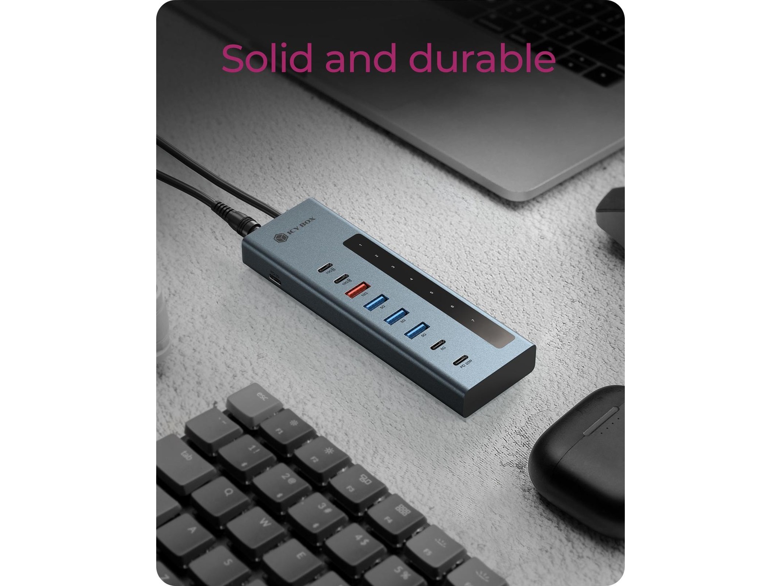 ICY BOX 9-i-1 HUB Dockingstasjon & USB-HUB