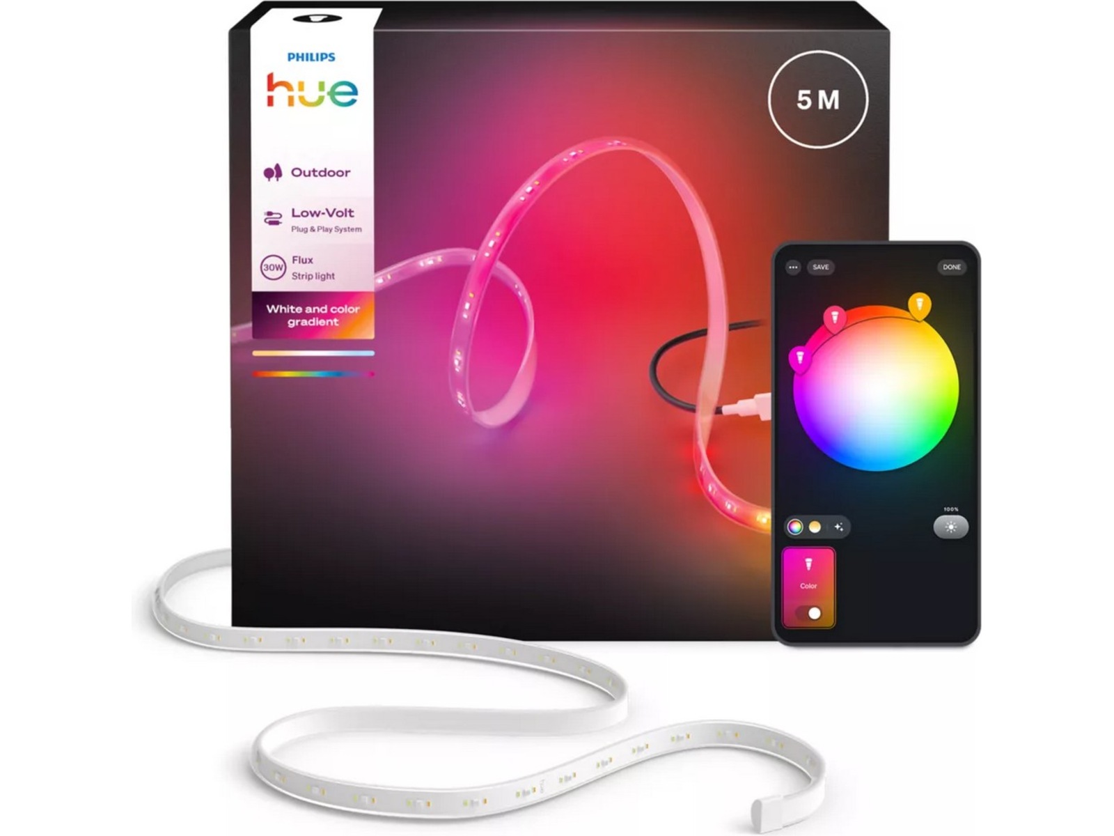 Philips Hue Flux utendørs lyslist 5m Led strips & underholdning
