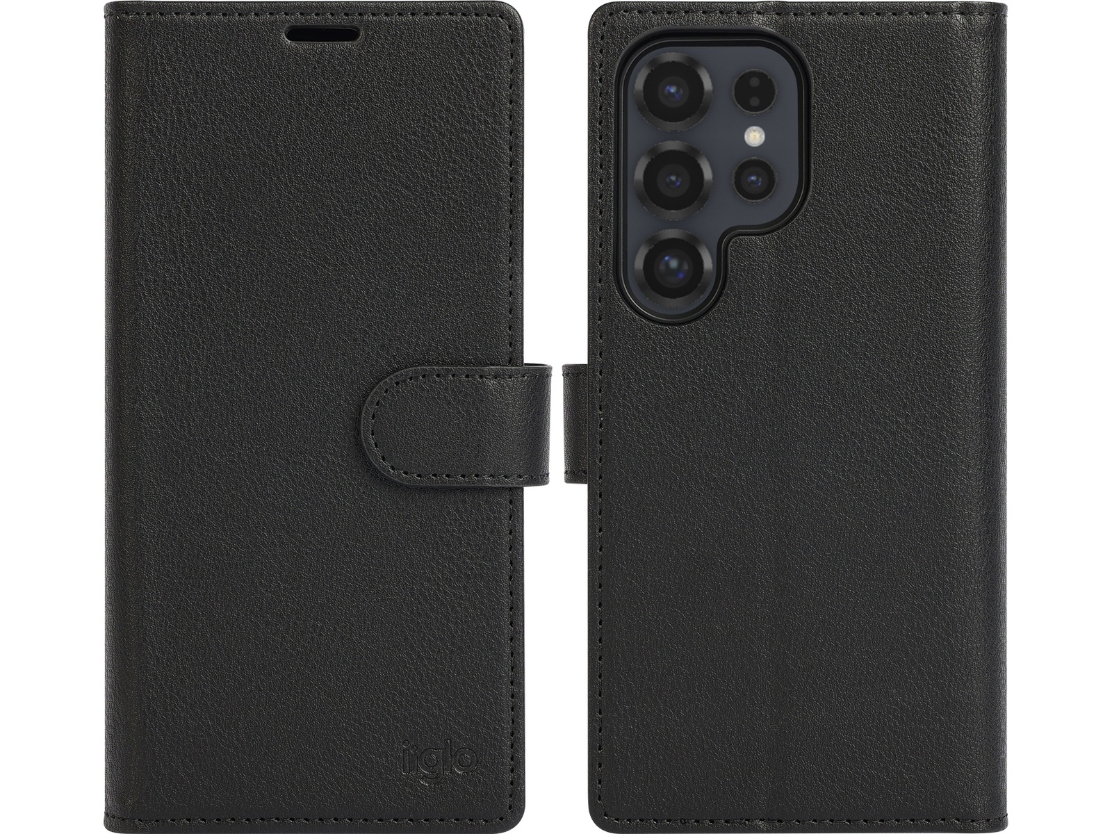 iiglo Galaxy S25 Ultra 2-i-1 Lommebokdeksel (sort) Deksel til mobiltelefon