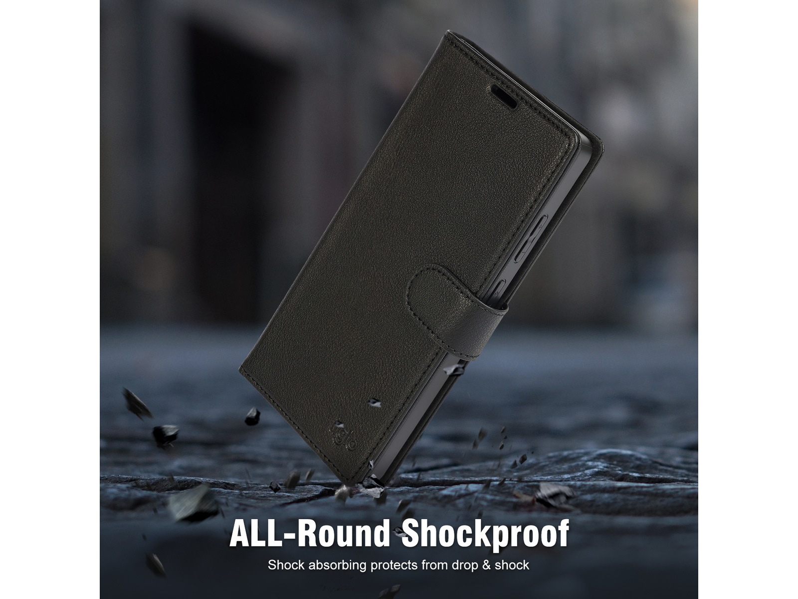 iiglo Galaxy S25 Ultra 2-i-1 Lommebokdeksel (sort) Deksel til mobiltelefon