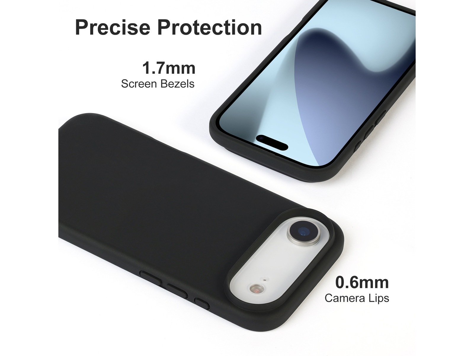 iiglo iPhone Air Magnetic Silikondeksel (sort) Deksel til mobiltelefon