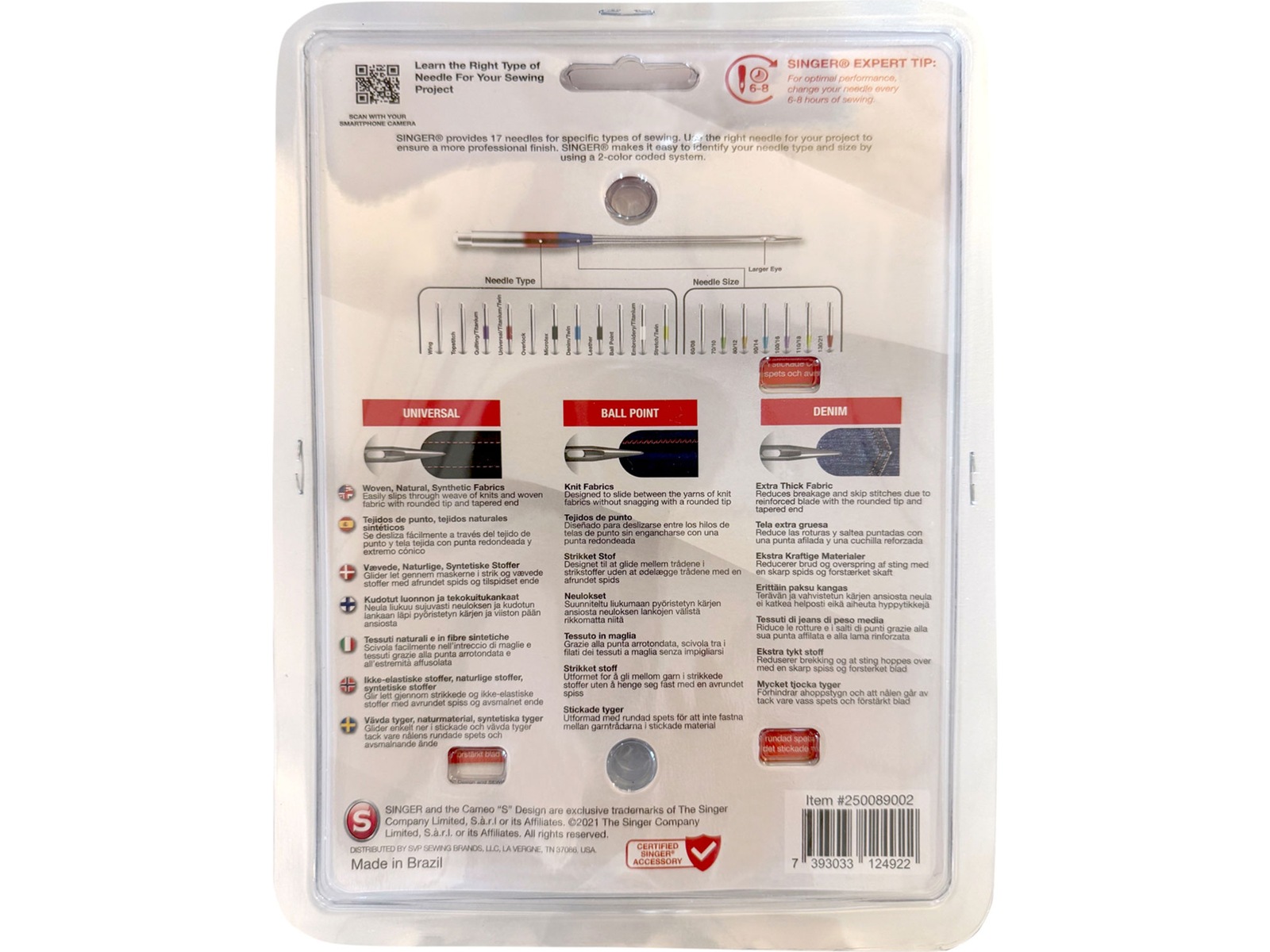 Singer Symaskinnåler Pakke Tilbehør til symaskiner