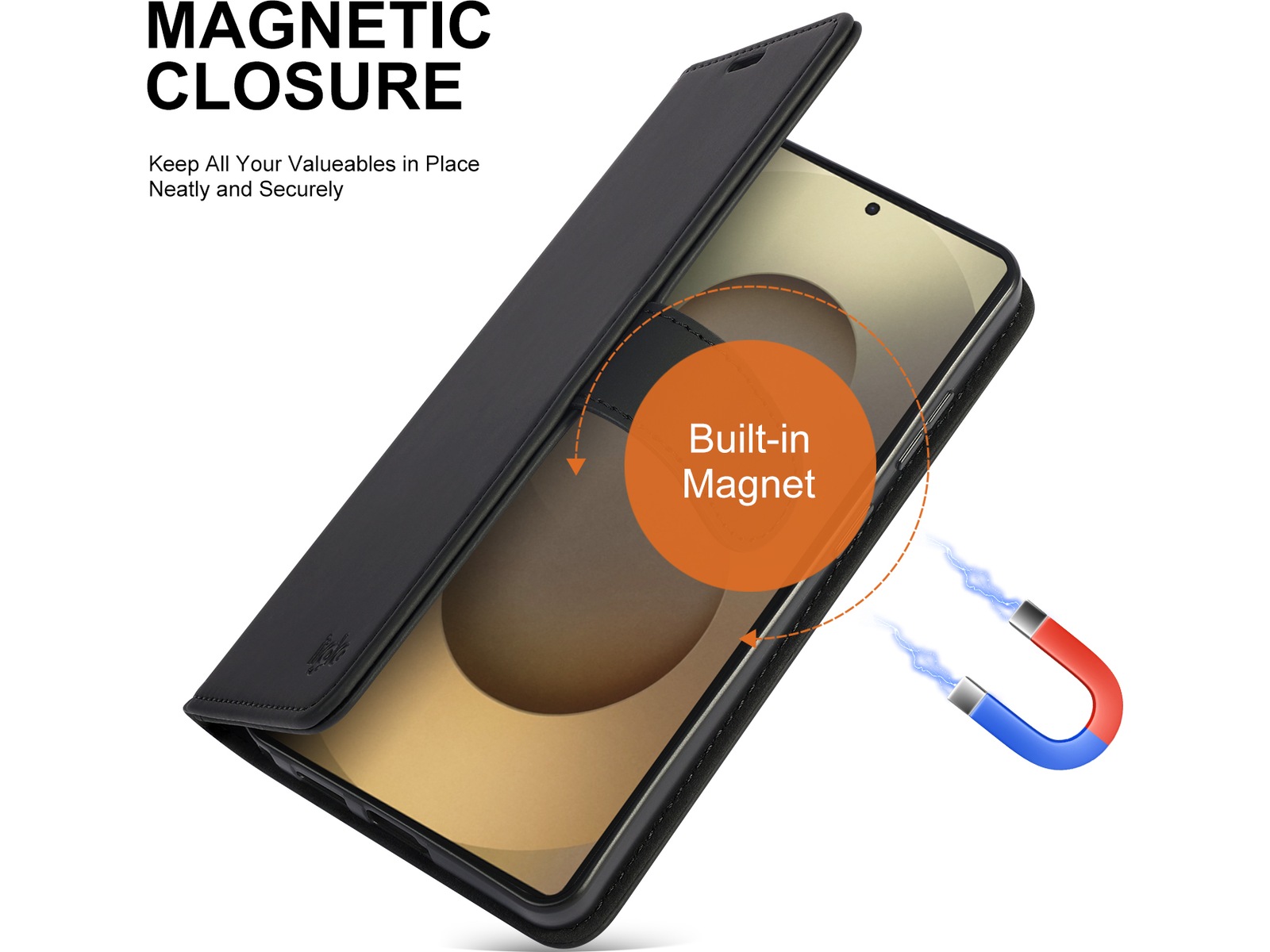 iiglo Galaxy S26 Ultra Lommebokdeksel (sort) Deksel til mobiltelefon