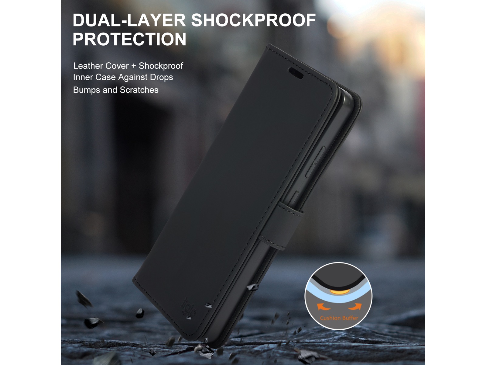 iiglo Galaxy S26 Ultra Lommebokdeksel (sort) Deksel til mobiltelefon