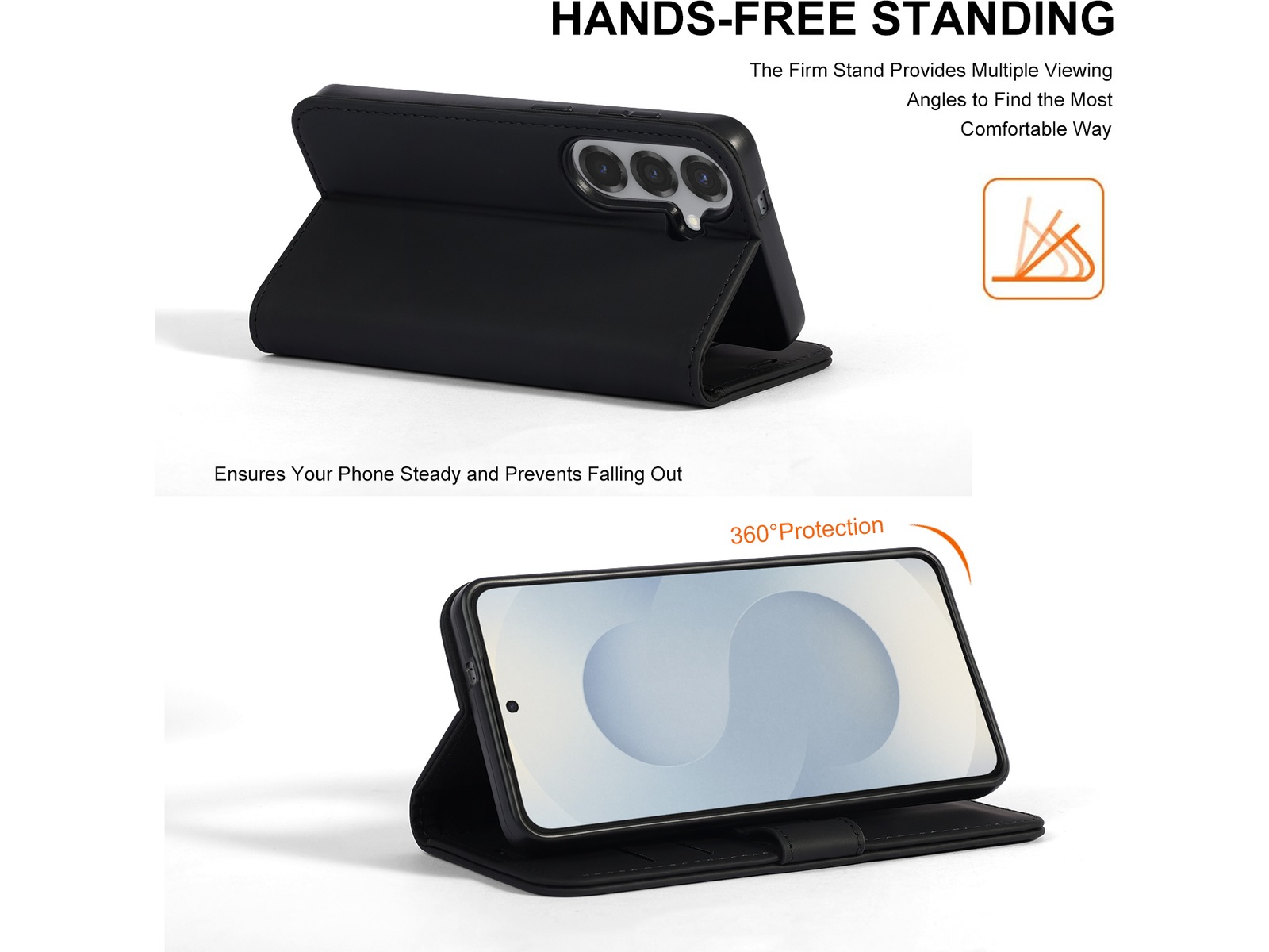 iiglo Galaxy S26 Lommebokdeksel (sort) Deksel til mobiltelefon