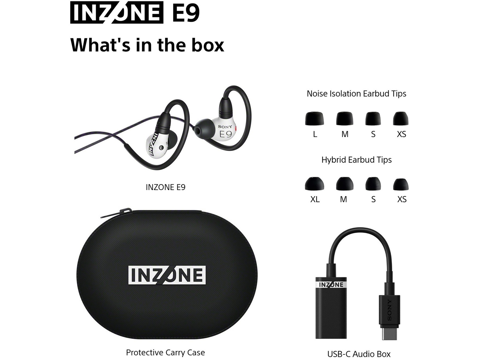 Sony INZONE E9 In-Ear Gaming Ørepropper (hvit) Ørepropper