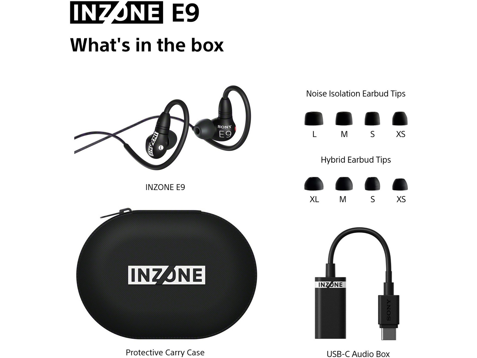 Sony INZONE E9 In-Ear Gaming Ørepropper (svart) Ørepropper