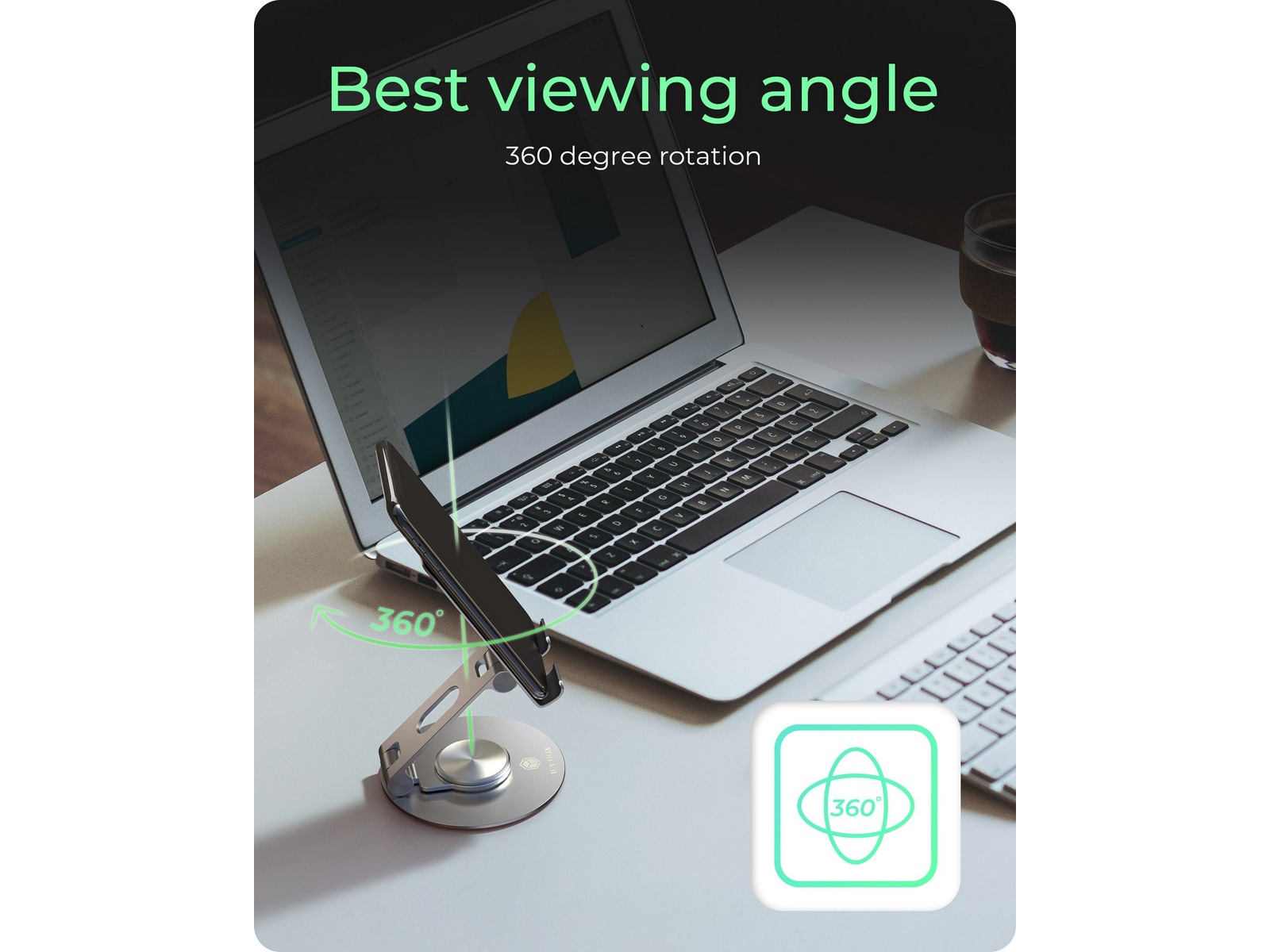 Icy Box Roterbart og justerbart nettbrettstativ Stativ og holdere