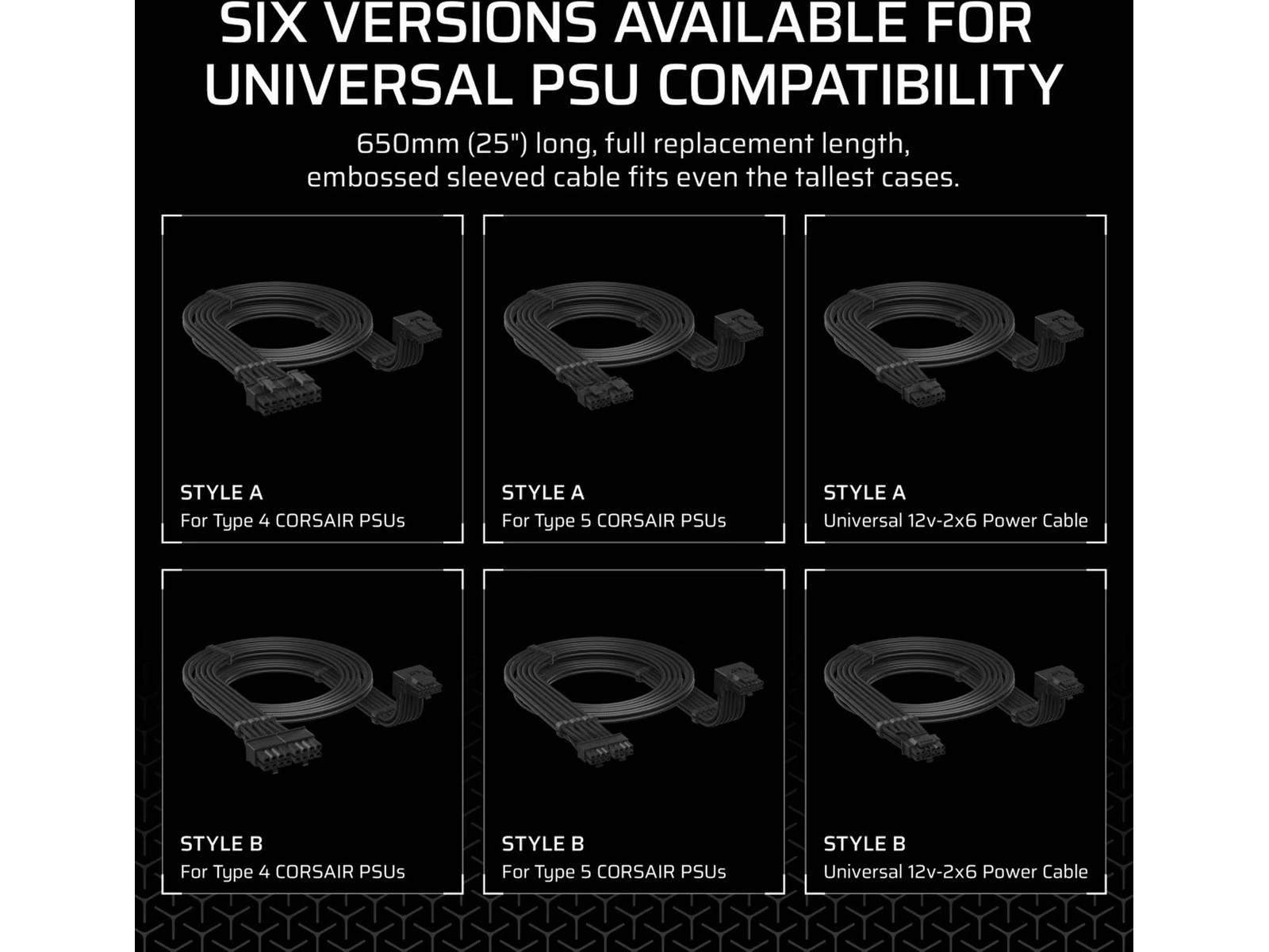 Corsair PSU 90° 12V-2x6 stil A-kabel Tilbehør