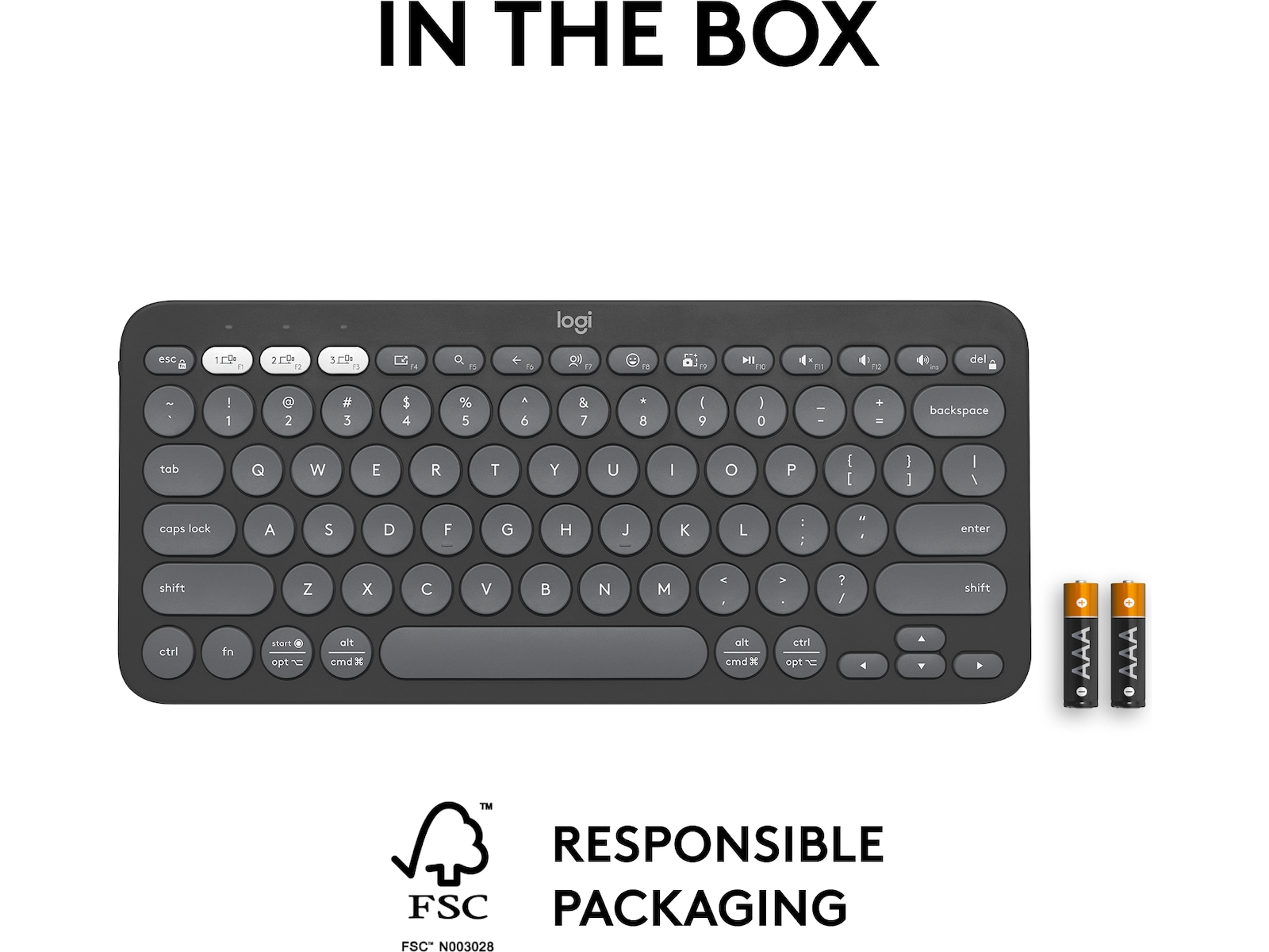 Pebble Keys 2 K380s (sort) Tastatur