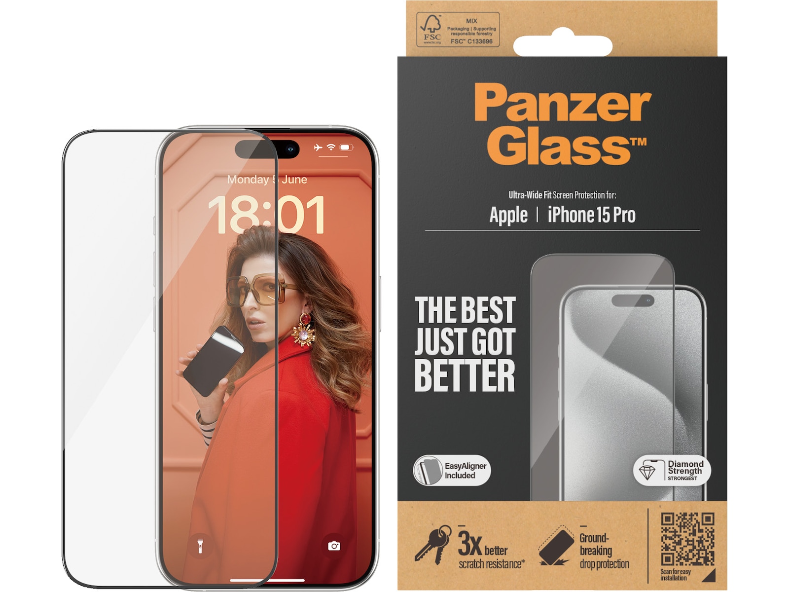 Panzerglass iPhone 15 Pro Skjermbeskytter Skjermbeskyttelse