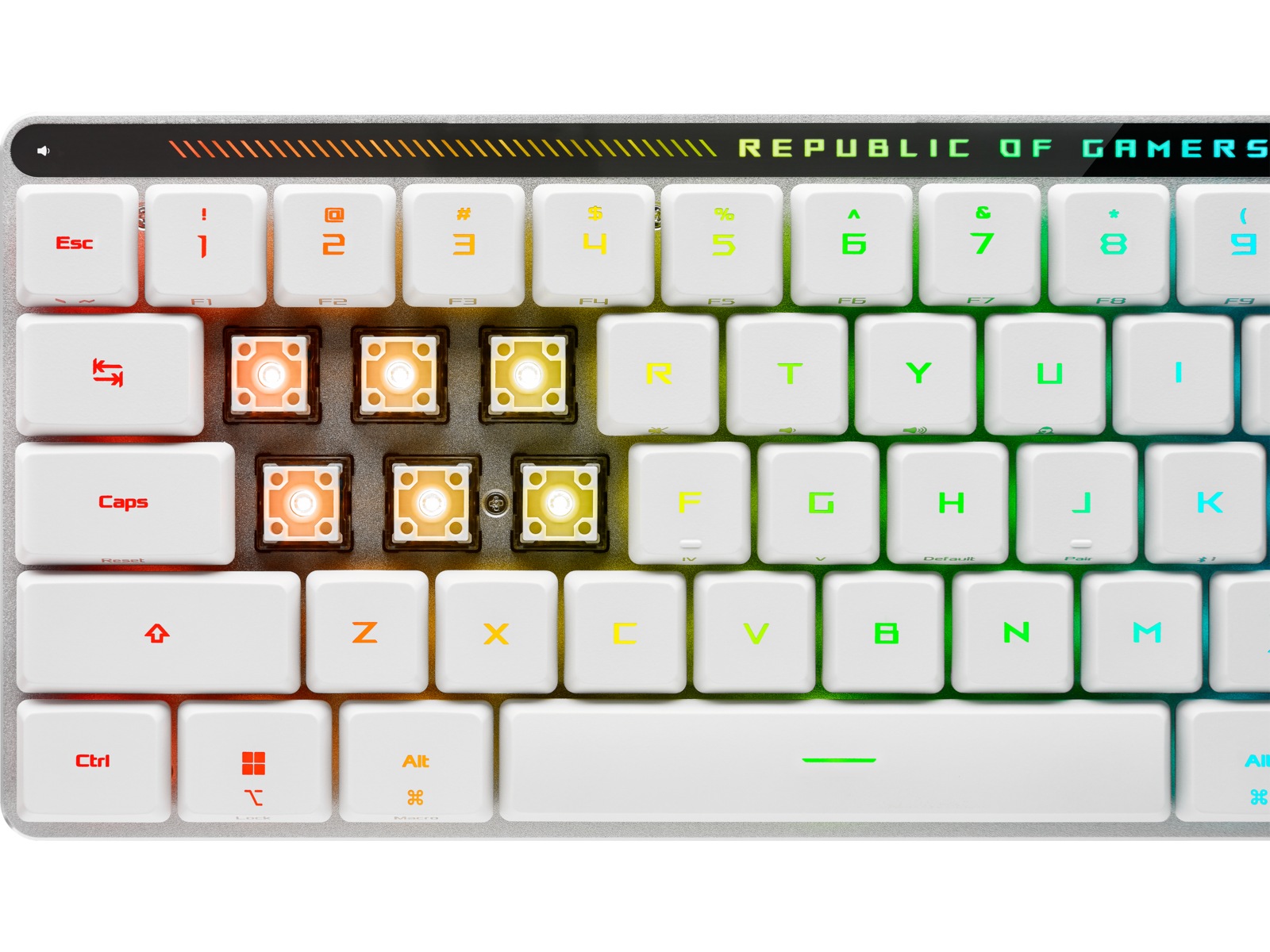 ASUS ROG Falchion RX Low Profile Optical trådløst gamingtastatur (hvit) Gamingtastatur