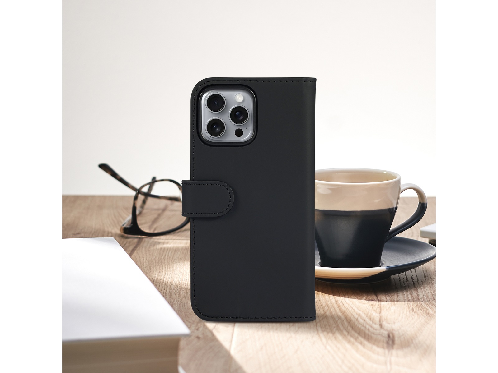 iiglo iPhone 16 Pro Max Lommebokdeksel (sort) Deksel til mobiltelefon