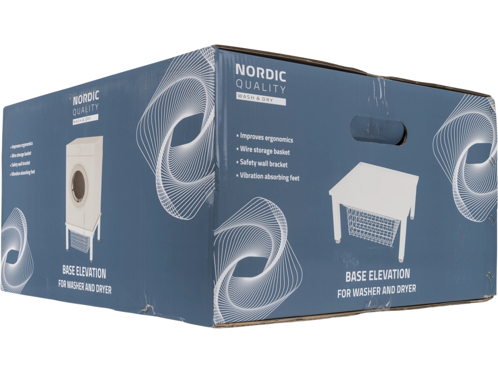 Nordic Quality basehøyde for vaskemaskin/tørketrommel med kurv Tilbehør til vaskemaskin og tørketrommel