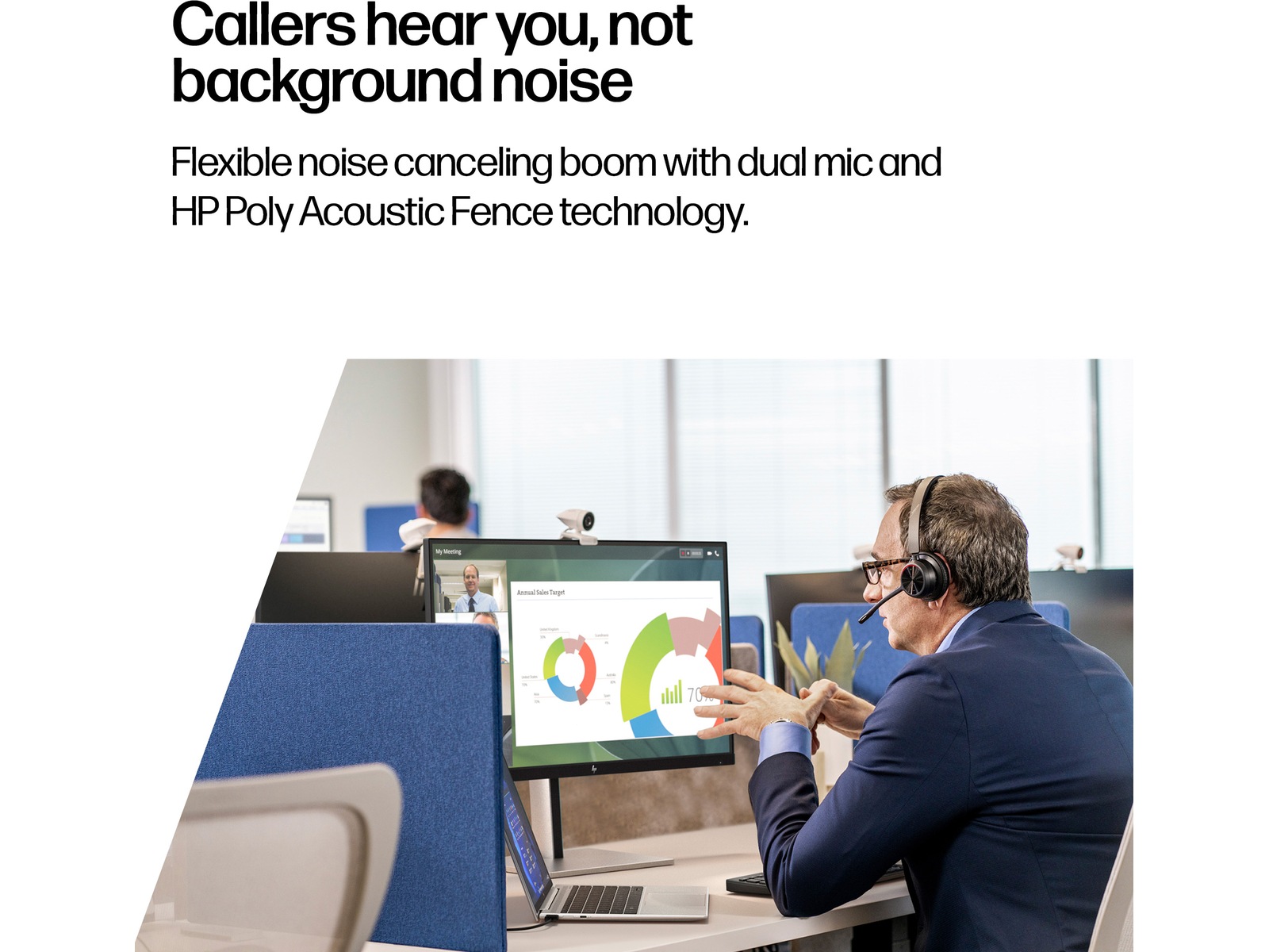 Poly Voyager 4320-M MS USB-C Headset med ladestativ Hodesett, trådløse