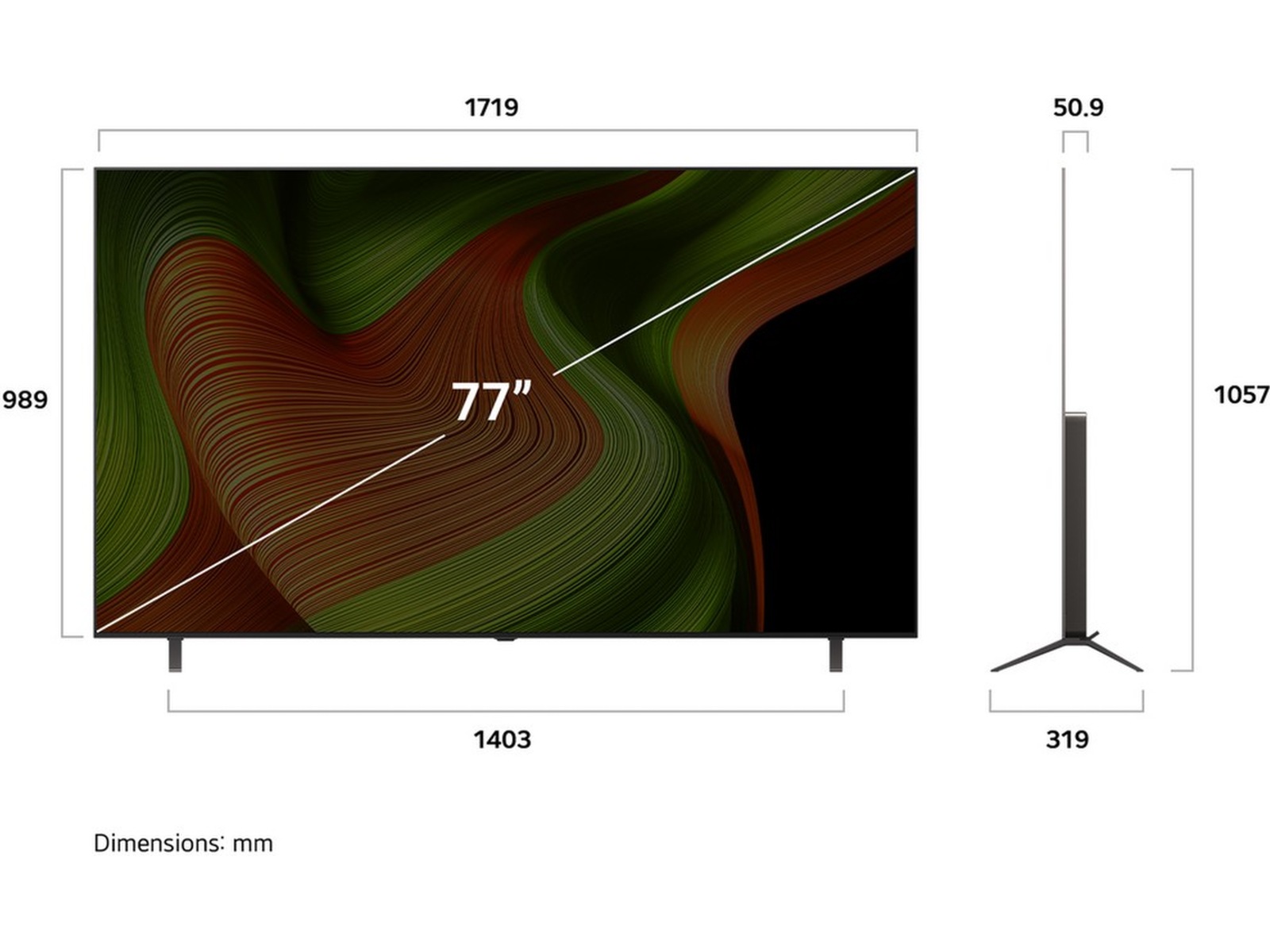 LG 77" B5 AI 4K OLED Smart TV (2025) 70 - 79 tommer TV