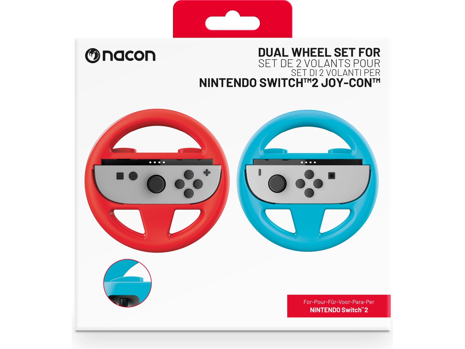 Nacon Dual Wheel for Nintendo Switch 2 (rød/blå) Tilbehør