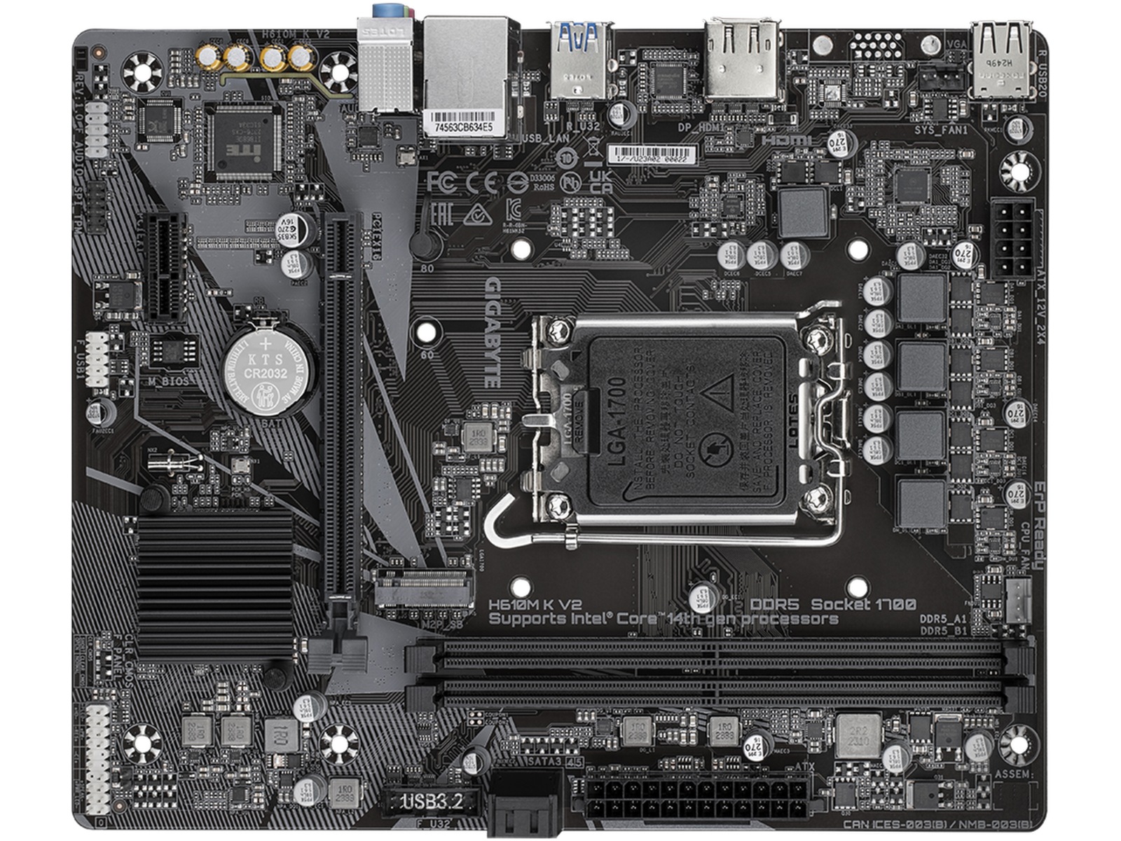 Gigabyte H610M K V2 Hovedkort Intel Socket