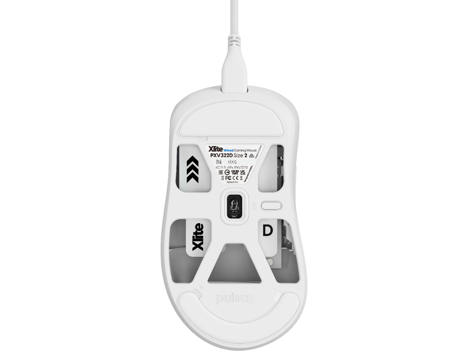 Pulsar Xlite Medium Gamingmus (hvit) Gamingmus