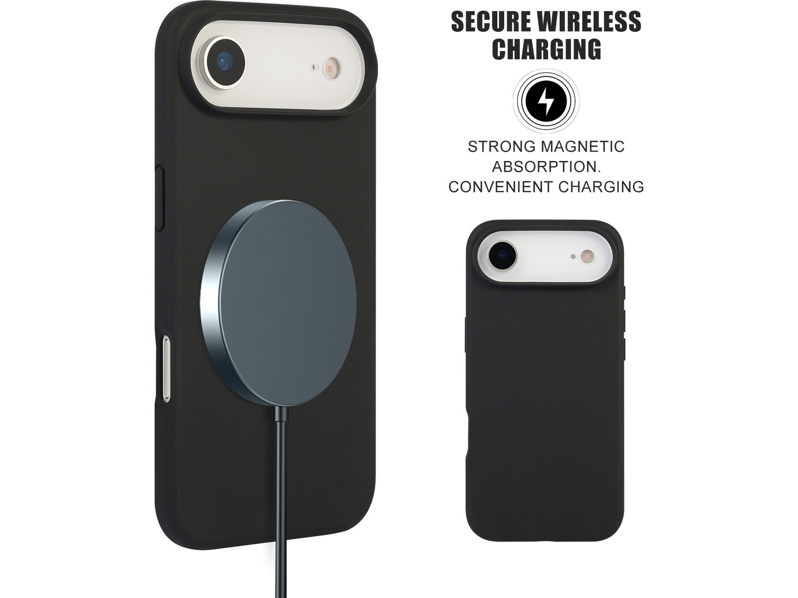 iiglo iPhone Air Magnetic Silikondeksel (sort) Deksel til mobiltelefon