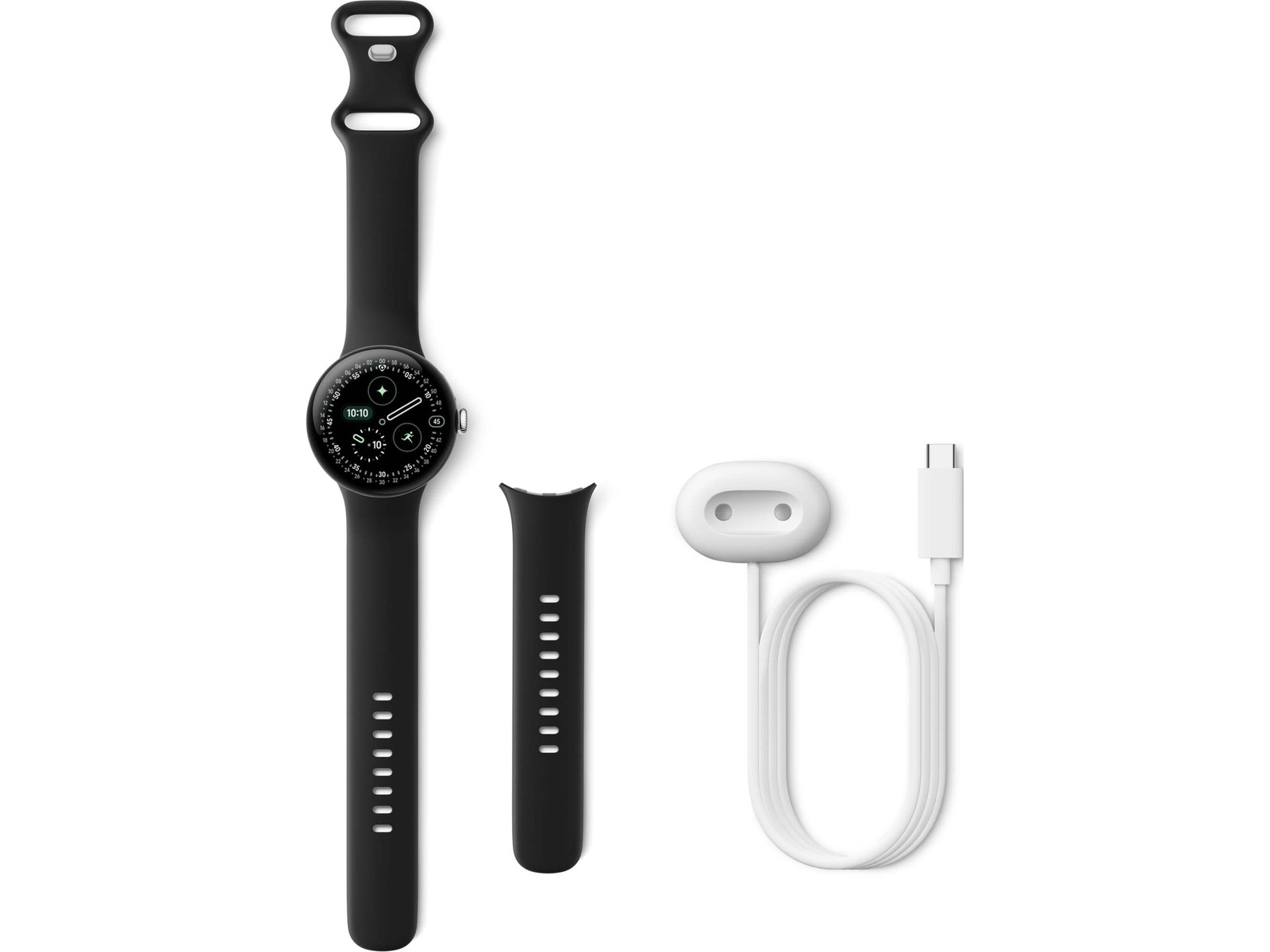 Google Pixel Watch 4 45mm WiFi (sort) Smartklokker