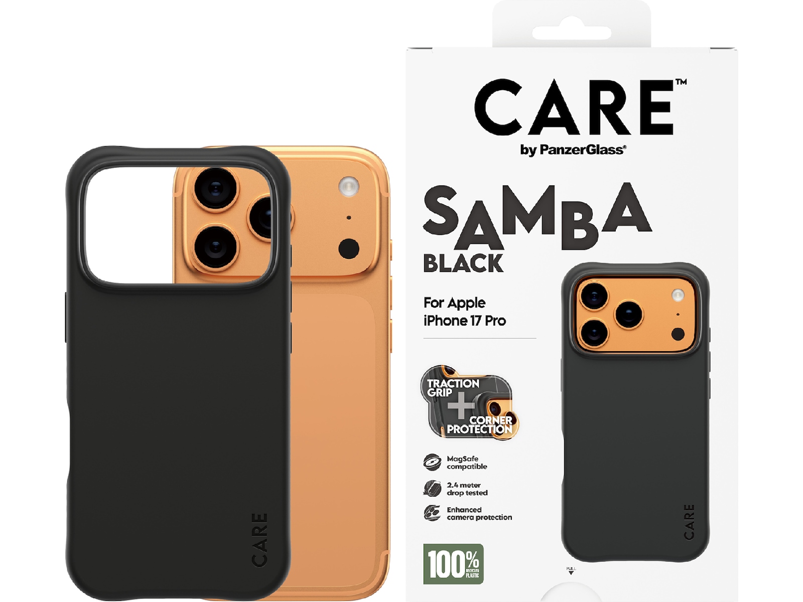 PanzerGlass CARE iPhone 17 Pro Samba Hardcase deksel (sort) Deksel til mobiltelefon