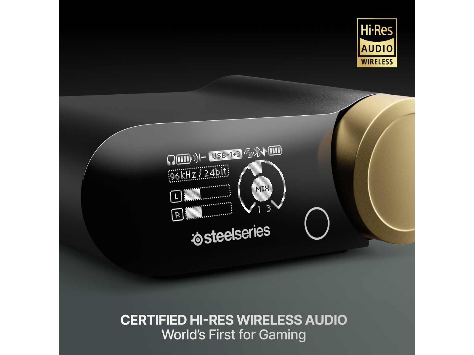 SteelSeries Arctis Nova Elite Trådløst Gamingheadset (salvie og gull) Gaming headset