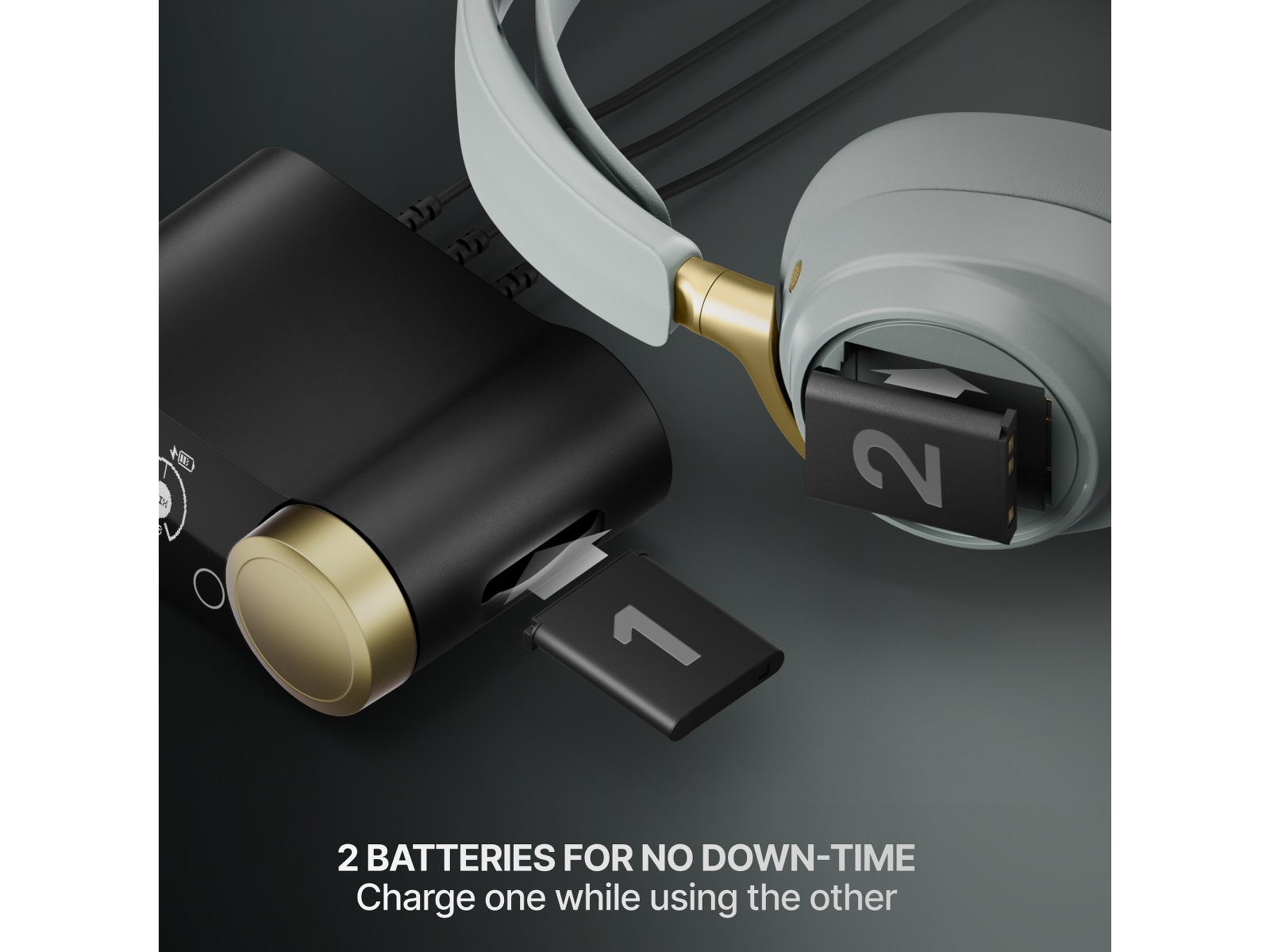 SteelSeries Arctis Nova Elite Trådløst Gamingheadset (salvie og gull) Gaming headset