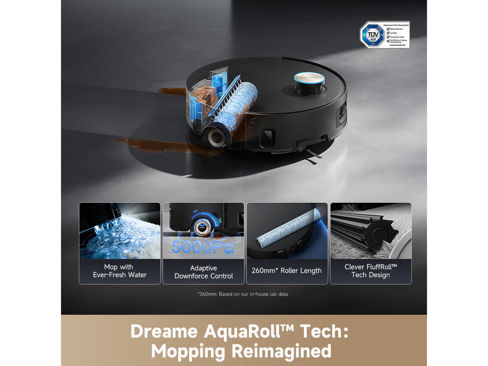 Dreame Aqua10 Ultra Roller Robotstøvsuger (sort) Robotstøvsugere