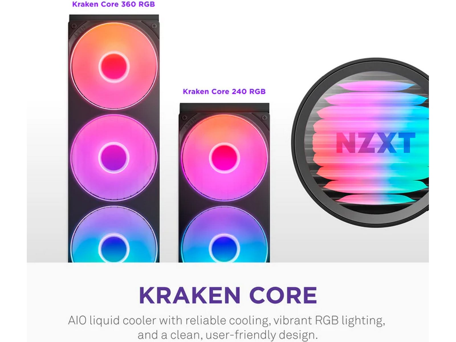 NZXT Kraken Core RGB 360mm AIO-kjøler (svart) CPU - Vannkjøling