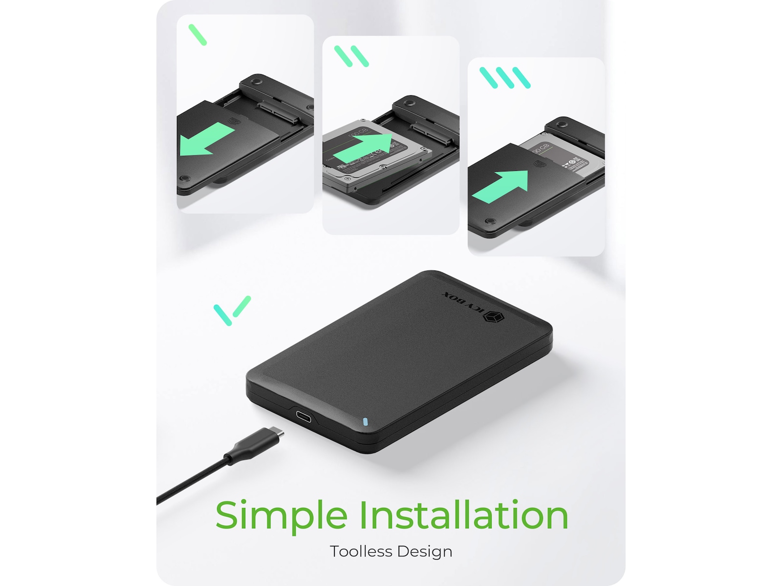 Icy Box 2,5" SATA HDD/SSD kabinett Eksterne kabinetter