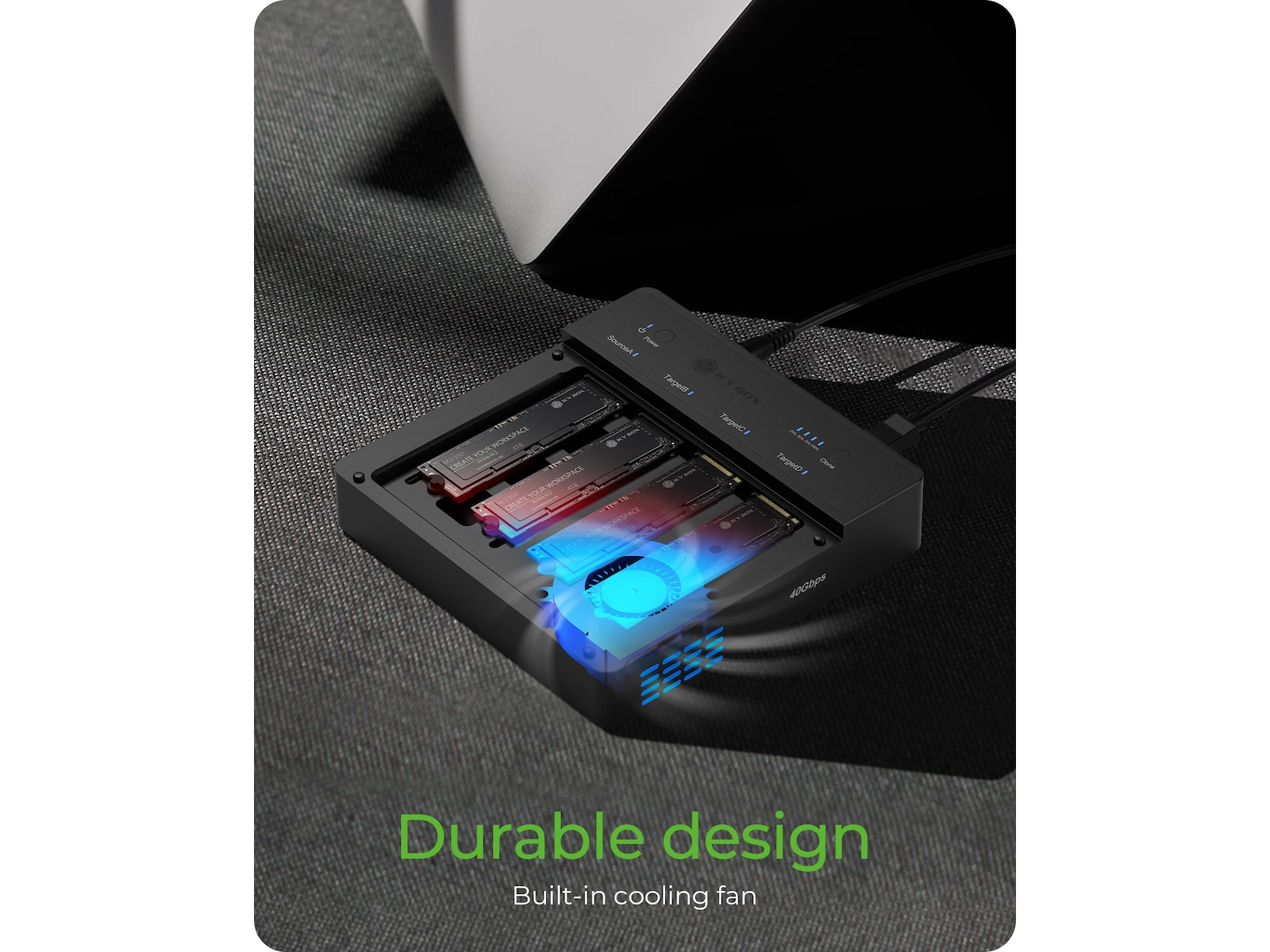  ICY BOX 4 bay Clone and DockingSation Dockingstasjon & USB-HUB