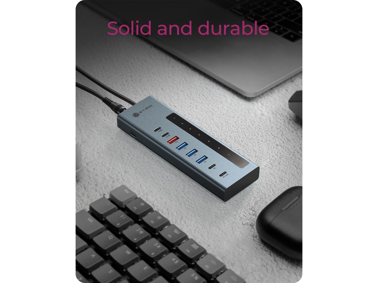 ICY BOX 9-i-1 HUB Dockingstasjon & USB-HUB