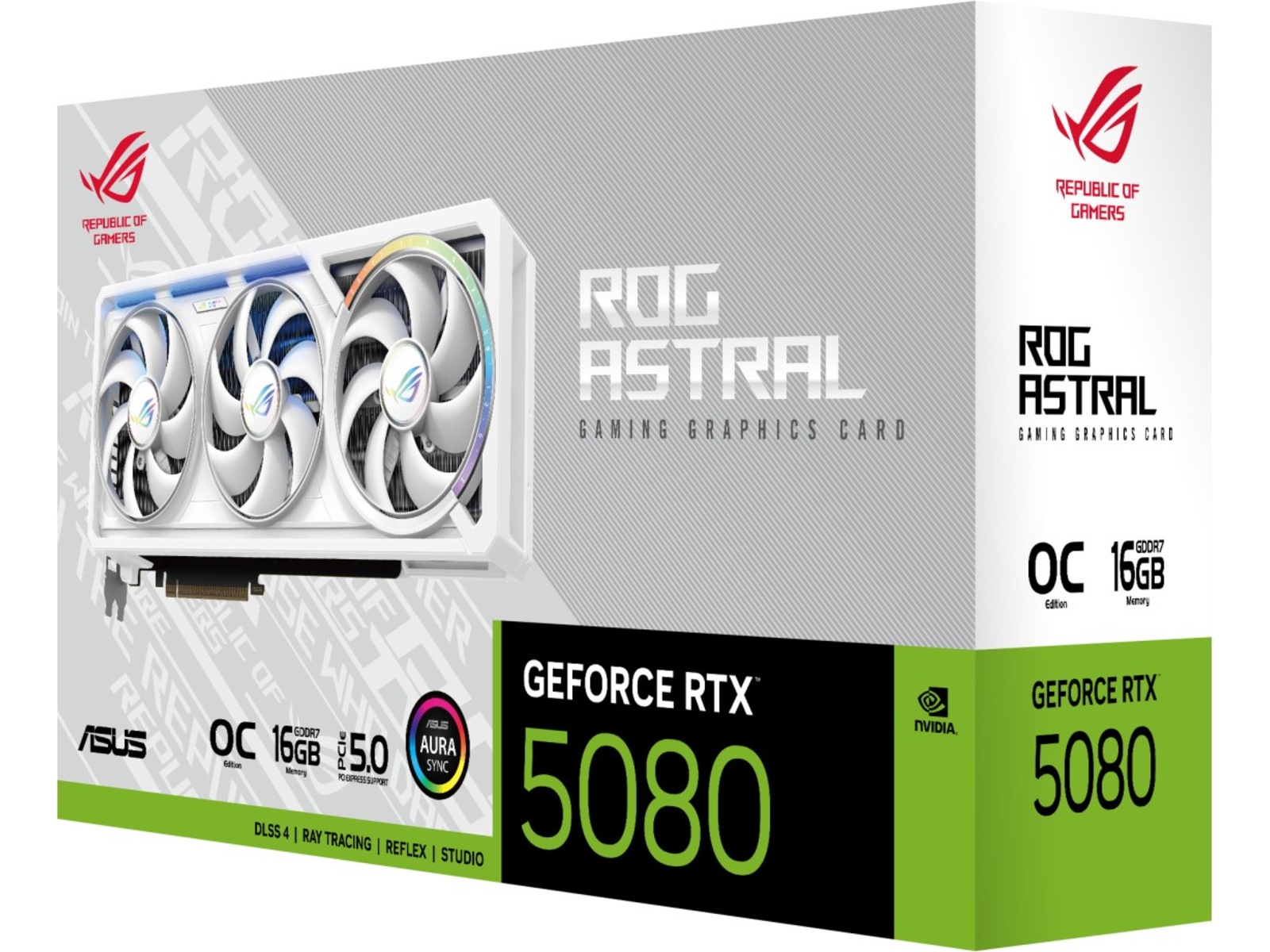 Asus ROG Astral GeForce RTX 5080 OC (hvit) Skjermkort
