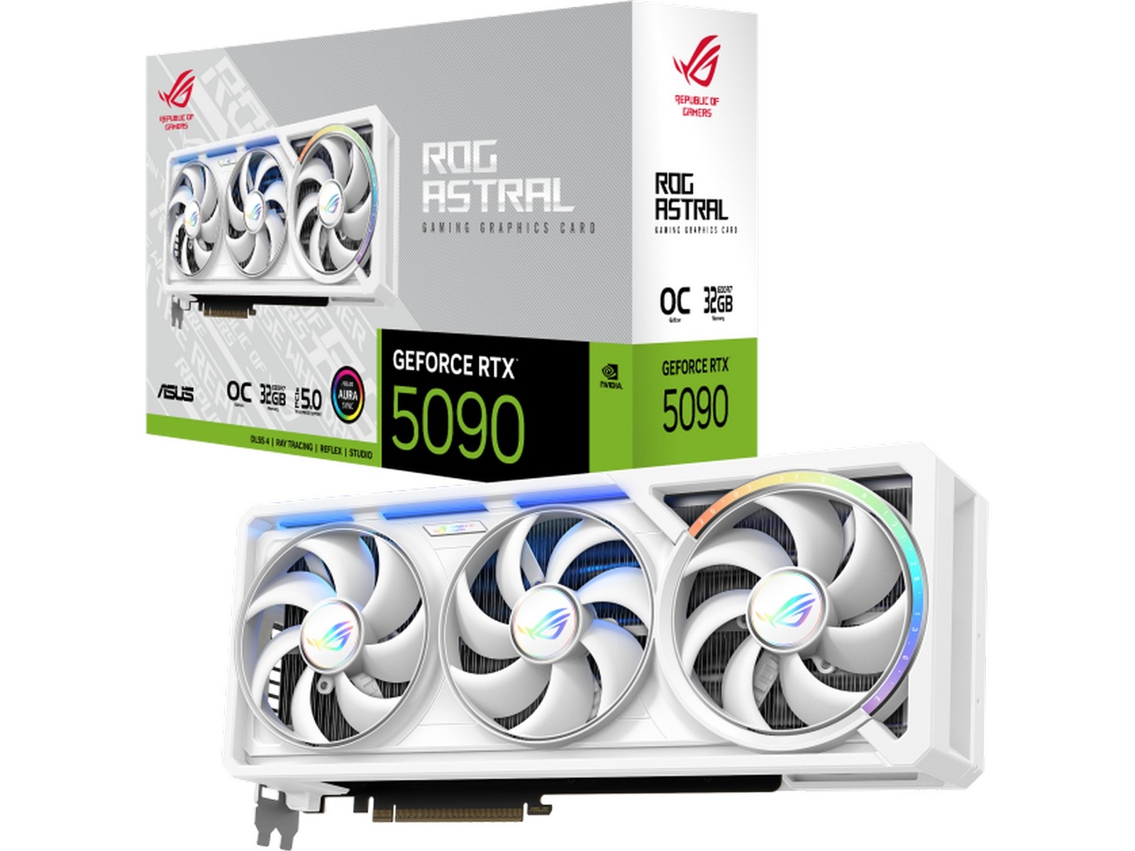 Asus ROG Astral GeForce RTX 5090 OC (hvit) Skjermkort