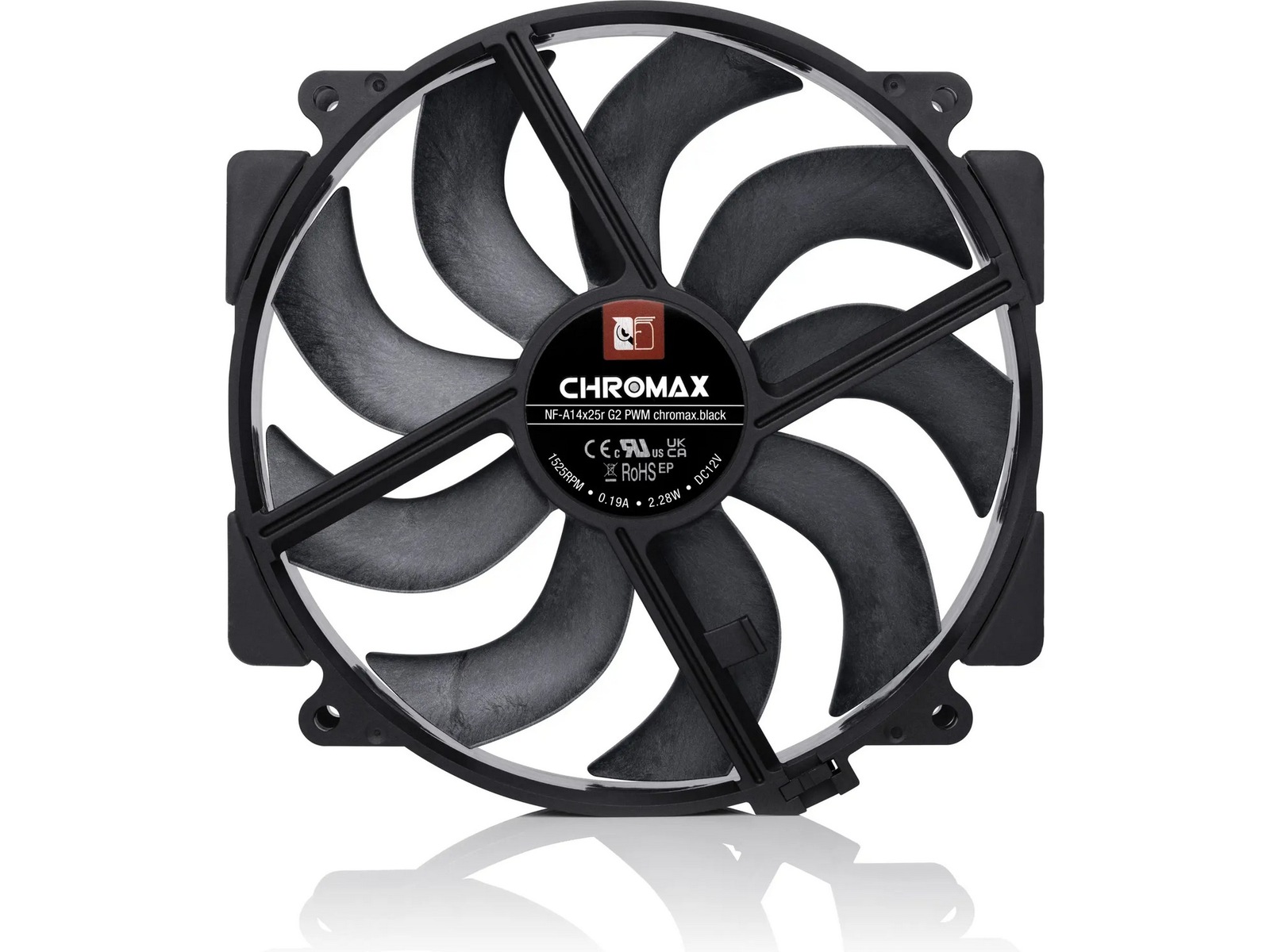 Noctua NF-A14x25r G2 PWM chromax.black Vifte Vifter