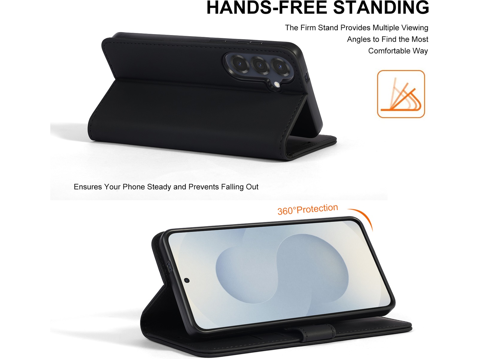 iiglo Galaxy S26+ Lommebokdeksel (sort) Deksel til mobiltelefon