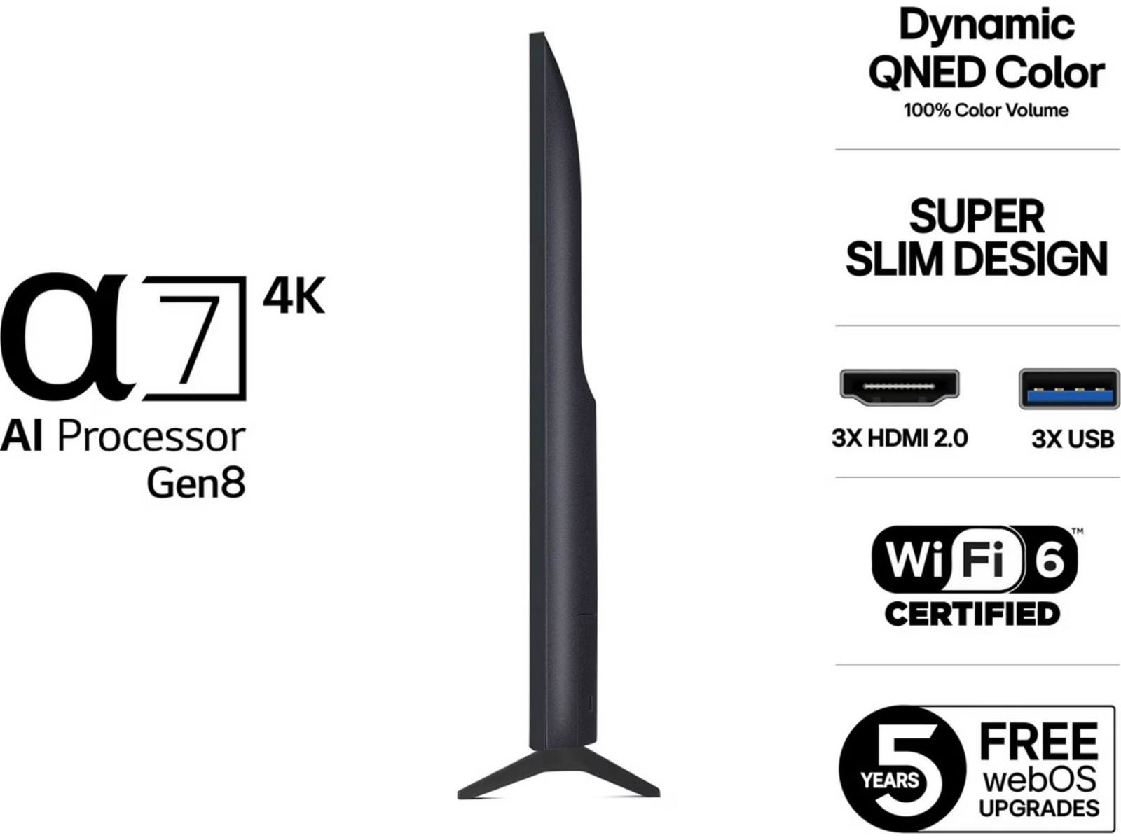 LG 65'' QNED7E AI 4k Smart TV 65QNED7EA6B (2025) 60 - 69 tommer TV