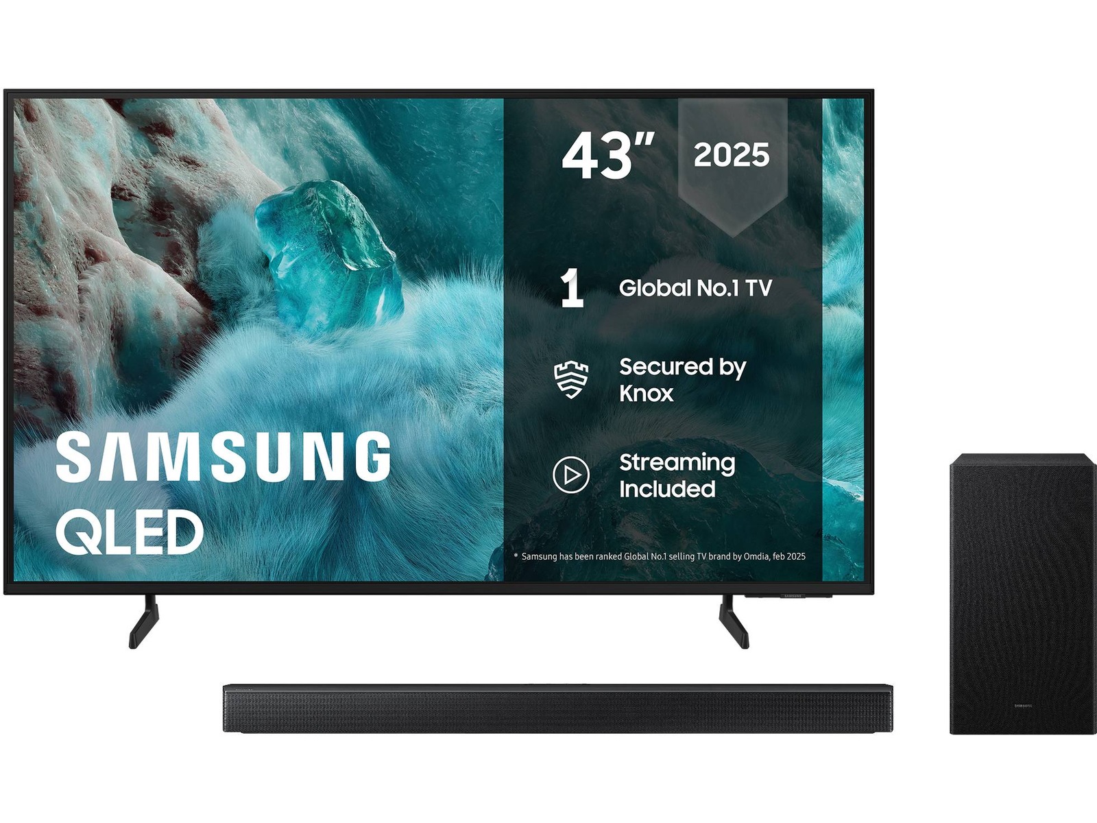 Samsung 43" Q7FA QLED 4K Smart-TV (2025) + lydplanke 50 - 59 tommer TV