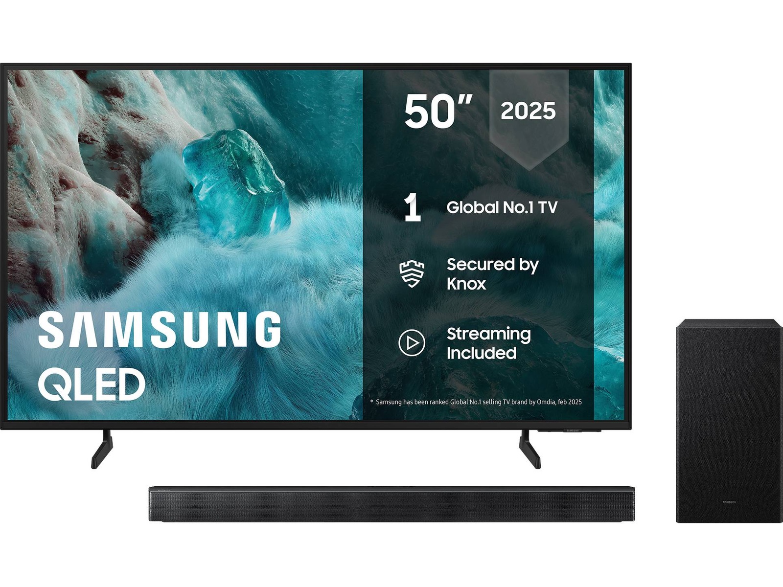 Samsung 50" Q7FA QLED 4K Smart-TV (2025) + lydplanke 50 - 59 tommer TV