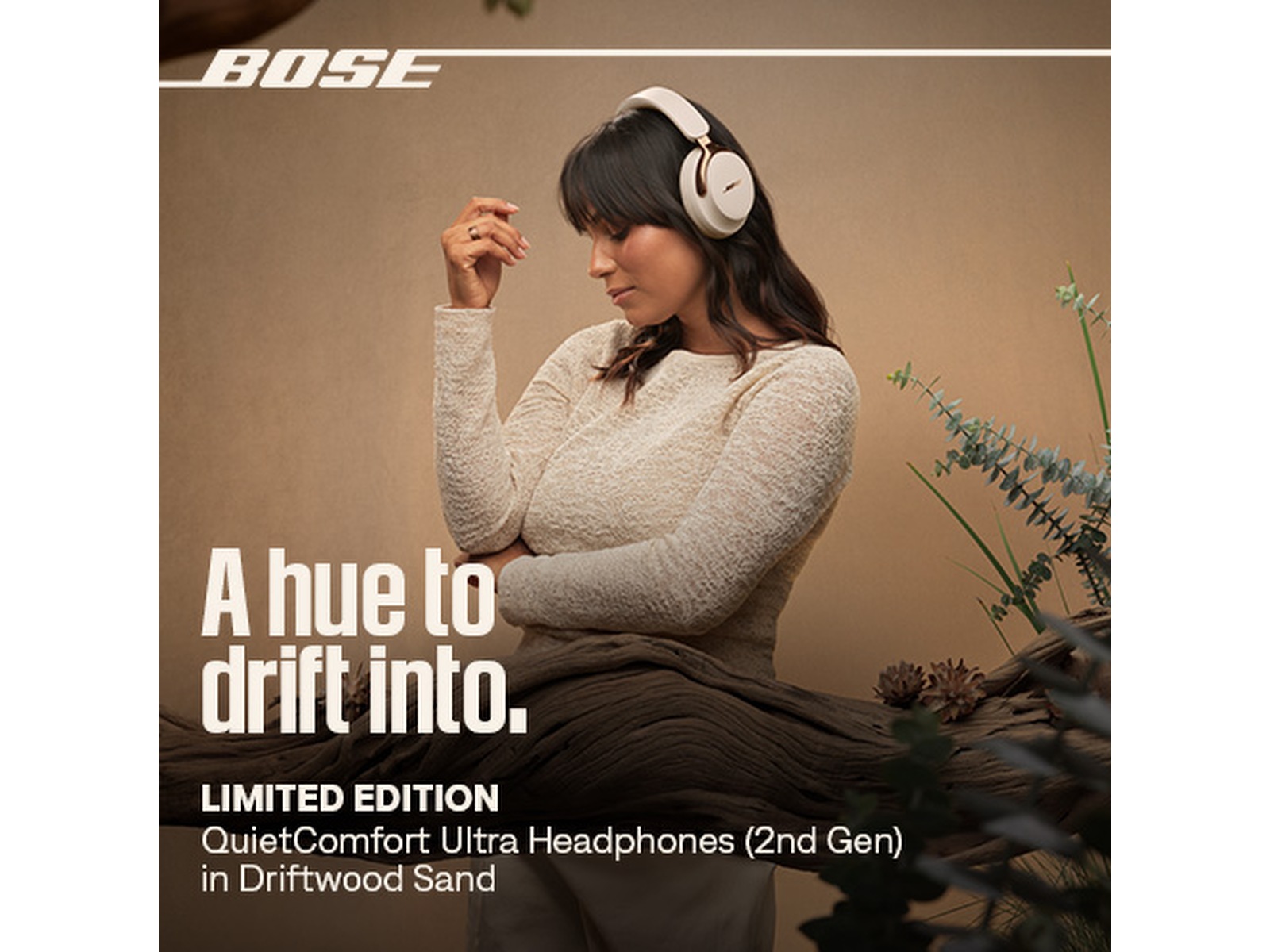 Bose QuietComfort ULTRA II trådløse hodetelefoner (driftwood sand) -B-Grade Demo headset