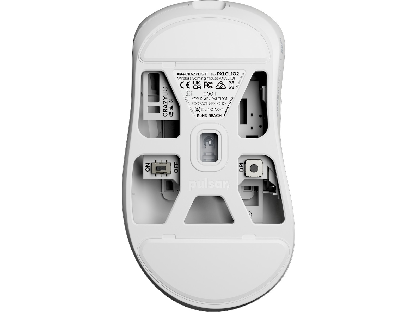 Pulsar Xlite CRAZYLIGHT Medium trådløs gamingmus (uyuni white) Gaming Mus